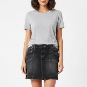 Converse‎ One Star Womens Size 4 Grunge Core Mini Skirt Black Y2K Distressed Hem